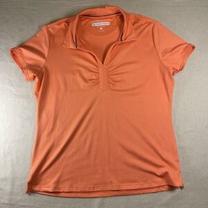 Pebble Beach Performance Womens Top Polo Shirt Size L Active Pickleball Golf
